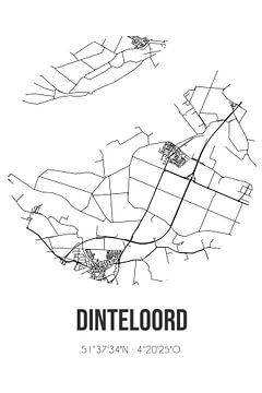 Dinteloord (Noord-Brabant) | Landkaart | Zwart-wit van Rezona