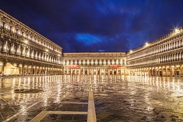 VENICE St Mark's Square after sunset by Melanie Viola