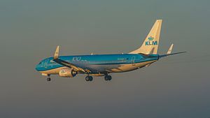 Landung einer KLM Boeing 737-800.