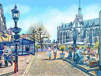 Market in Meerssen and Basilica of the Blessed Sacrament