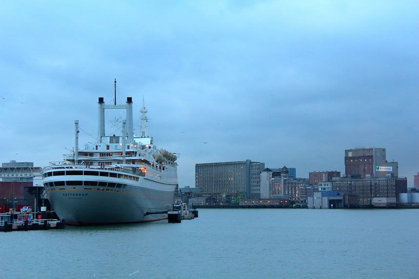 De Maashaven en SS Rotterdam op een grauwe dag van Capture the Moment 010