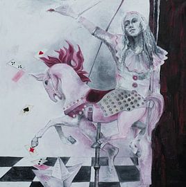 Harlekin mit Kirmespferd: Karussell des Lebens von Anne-Marie Somers