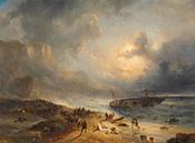 Shipwreck on a rocky coast - Wijnand Nuijen by Marieke de Koning thumbnail