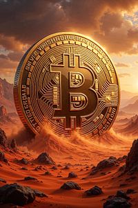 Fantasy Wall Art: BITCOIN DUNE – The Bitcoin on the desert planet