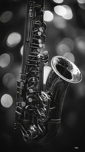 Instrument de musique en noir et blanc