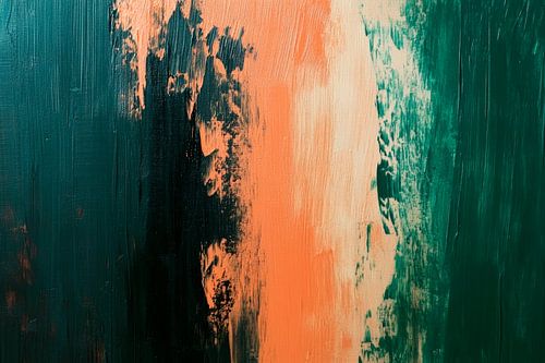 Abstracte kleurenexplosie in groen-oranje