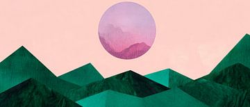 Des collines douces sous un ciel du soir lumineux sur Poster Art Shop