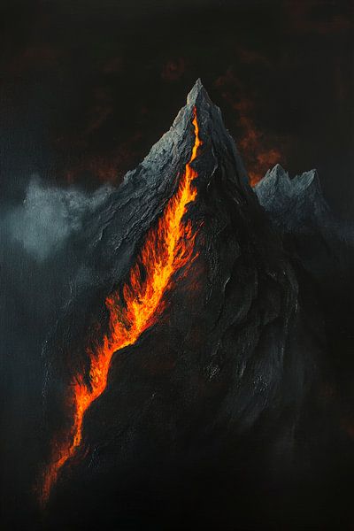 Volcano with glowing lava by Poster Art Shop