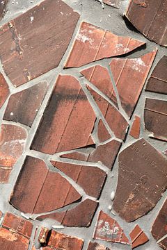 Gevel van een huis gemaakt van oude dakpannen van Heiko Kueverling