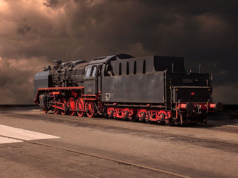 Steam locomotive in surrealistic landscape by Robin Jongerden