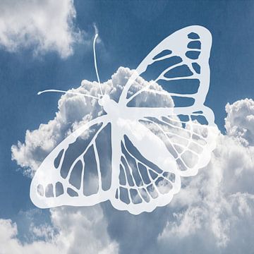 Witte luchtige vlinder