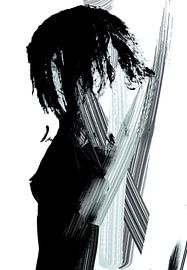 Portrait, lignes graphiques sur jovadre