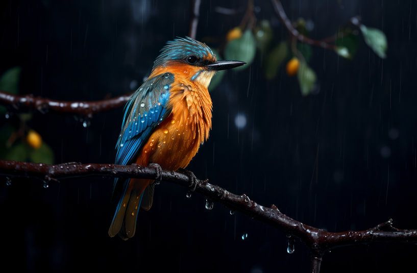 Kingfisher black background by Ellen Reografie