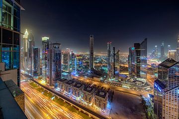 Dubai International Financial Center from Shangri La Hotel by Rene Siebring