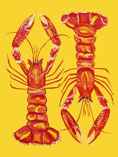 Langoustines On Yellow by Alice Straker