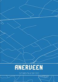 Plan d'ensemble | Carte | Anerveen (Overijssel) sur Affiches de lieux