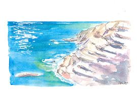 Les falaises de Capo Vaticano avec le bleu de la Méditerranée