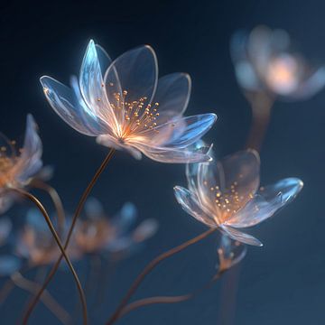 Fleurs lumineuses dans le bleu du soir sur ARTemberaubend