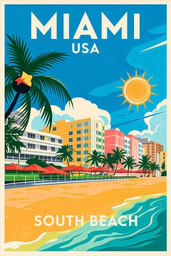 Miami, USA by Poster Art Shop
