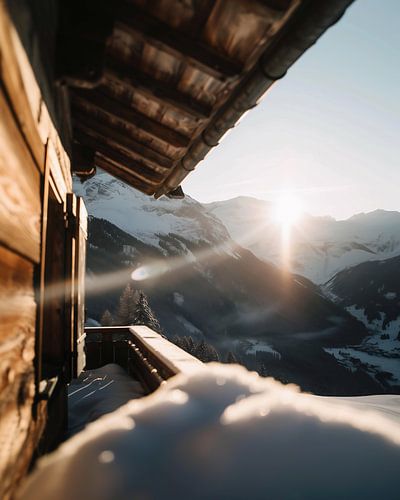 Dromerig sneeuwlandschap van de bergen
