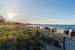 Panorama zonsondergang, strandstoelen op het strand in Binz van GH Foto & Artdesign