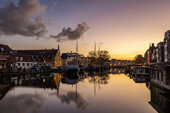 Sunrise at the Galgewater in Leiden