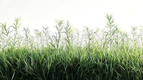 Groen gras tegen een witte achtergrond
