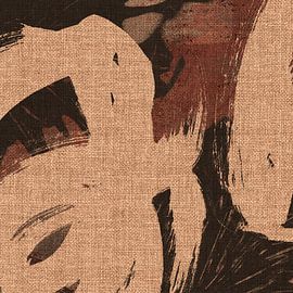 Minimalist Japandi art in warm earthy tones by Dina Dankers