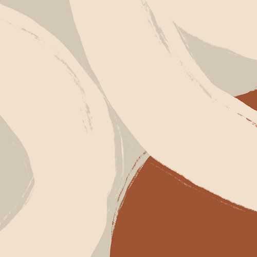 Abstracte kunst. Lijnen in terra , wit en grijs III