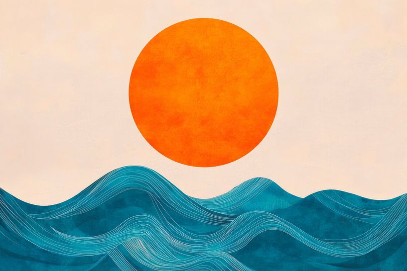 Sonnenaufgang über sanften Wellen von Poster Art Shop