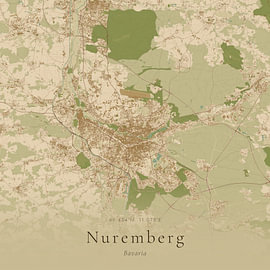 Historische Landkarte von Nürnberg, Deutschland
