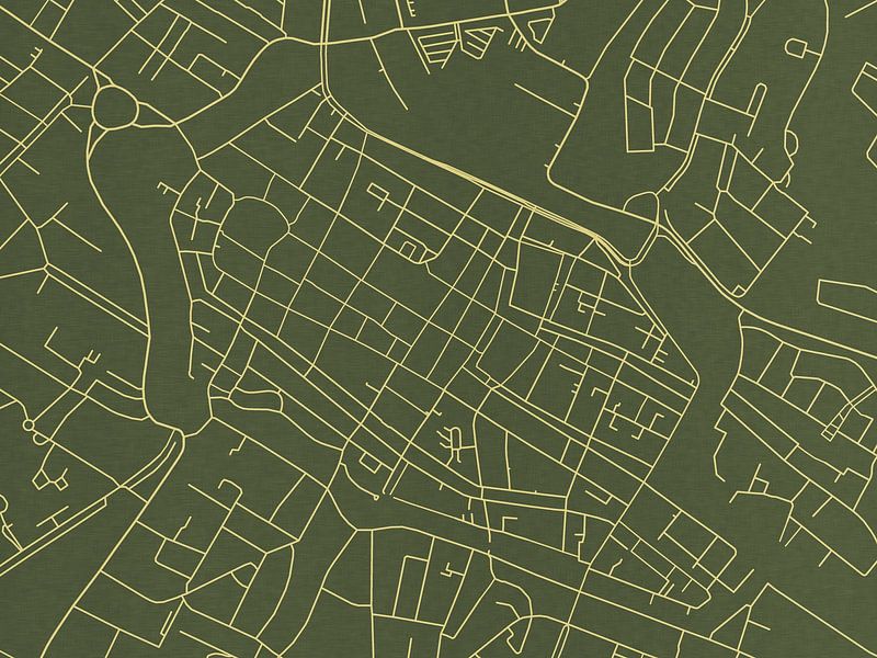 Map of Alkmaar Centrum in Green Gold by De Kaartenwinkel