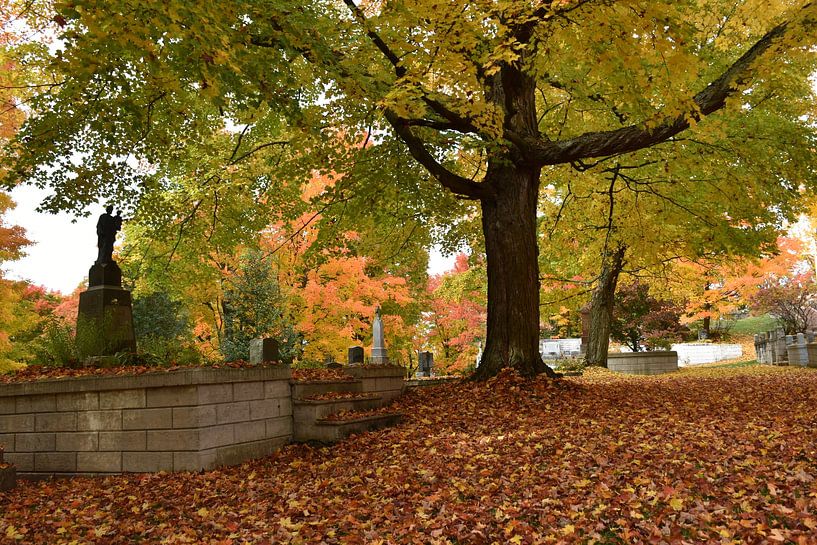 The cemetery in autumn by Claude Laprise
