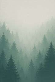Misty Pine Forest by Adi Wibowo
