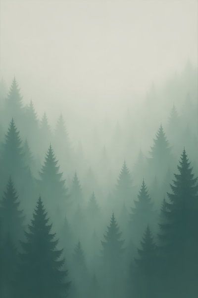 Misty Pine Forest by Adi Wibowo
