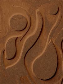 Relief Art: Tanz in Rustikaler Kastanie (Flexa-Farbpalette 2025) von STUDIO ARTSY