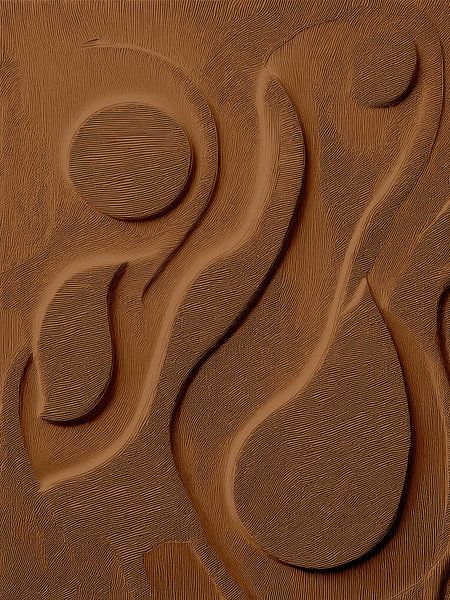 Relief Art : Danse en châtaignier rustique (palette de couleurs Flexa 2025) par STUDIO MINIMAL ART