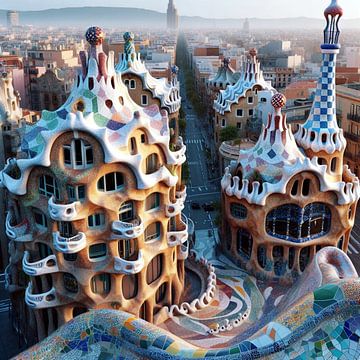 Antoni Gaudi stad 3 van Yvonne van Huizen