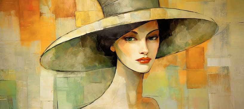 Woman with Hat 116.39 by Eye catching paintings