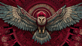 Symbole de la chouette volante rouge