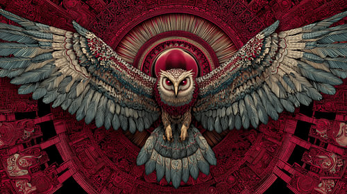 Vliegende uil rood symbolisme