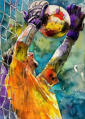 Doelman voetbal aquarel sport kunst #voetbal