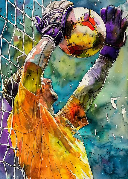Torwart Fußball Aquarell Sport Kunst #Fußball von JBJart Justyna Jaszke