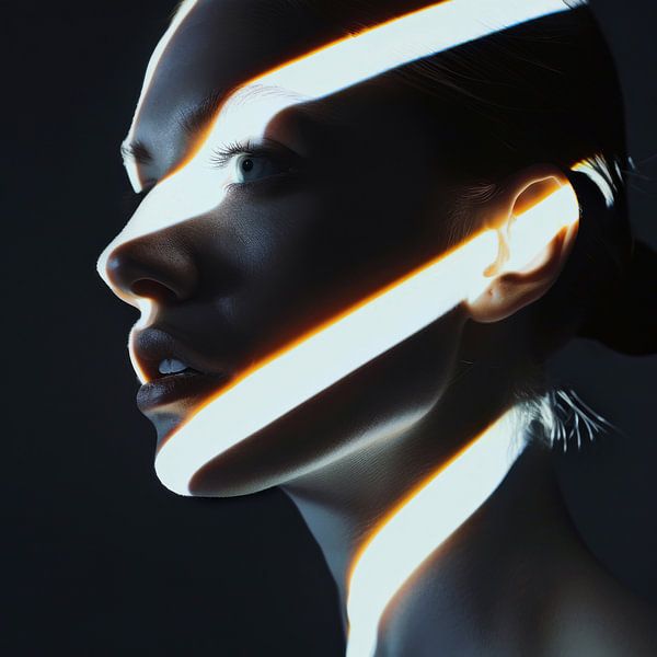 Vrouw - lichtspel van Poster Art Shop
