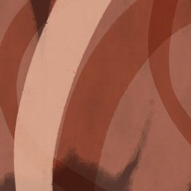 Abstract lines and shapes in brown and pink by Dina Dankers