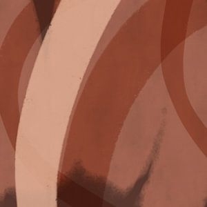 Abstracte lijnen en vormen in bruin en roze van Dina Dankers