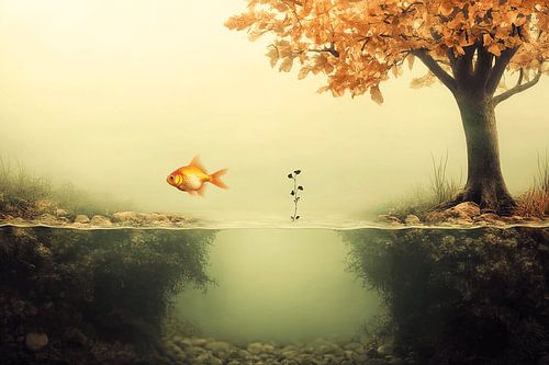 The Goldfish and the Autumn Tree | Where Air and Water Whisper Kissing Each Other