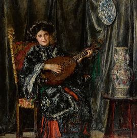 Antonio Mancini - Mandola-speler, luitspeler (1910)