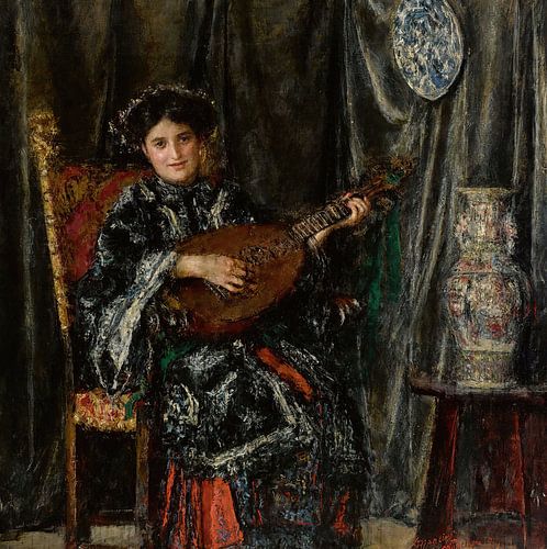 Antonio Mancini - Mandolaspielerin, Lautenistin (1910)