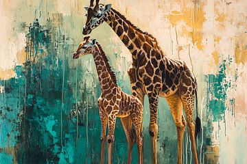 Giraffen in kleurrijke stijl van Imperial Art House